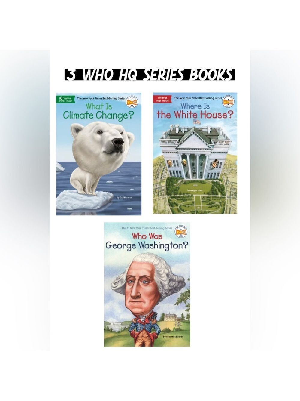 3 HQ Series Books - Who, What and Where